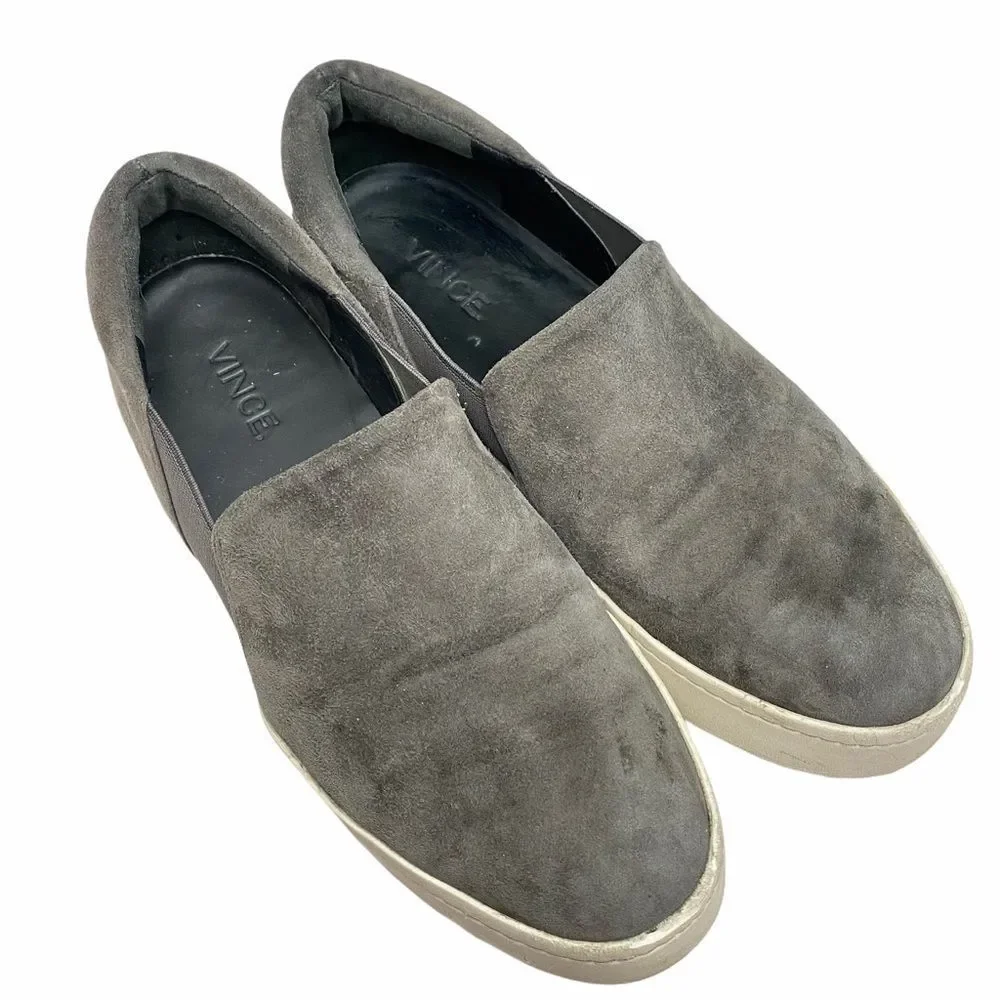 Vince. Women’s Gray Suede Slip‎ On Mules Sz 7 M